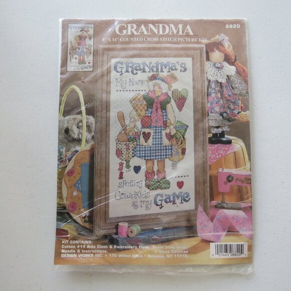 Loving Grandma Vintage Counted Cross Stitch Kit #8820 - Picture 1 of 7